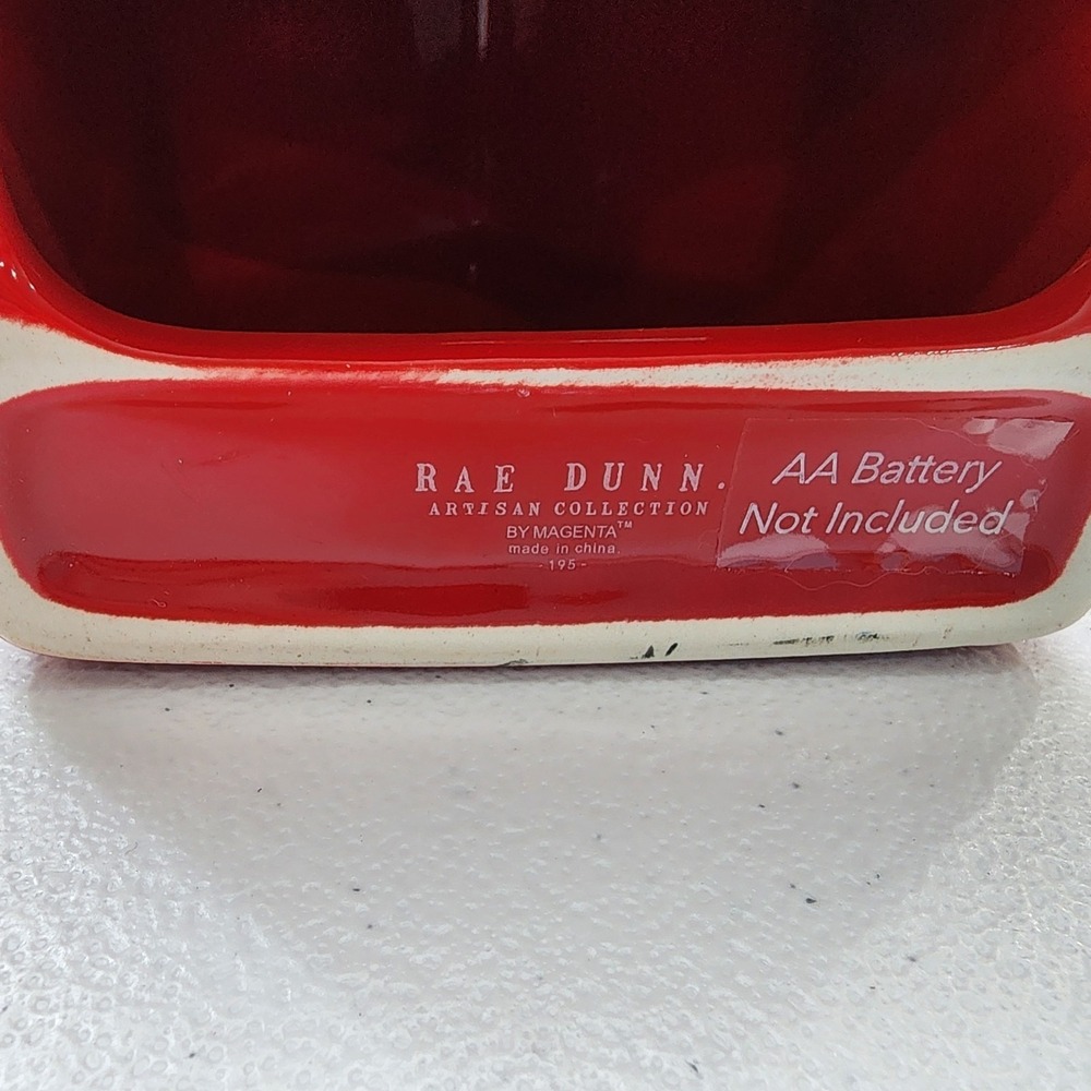 Rae Dunn 2020 Red Jolly Clock White Lettering. Tested Works - Picture 7 of 15